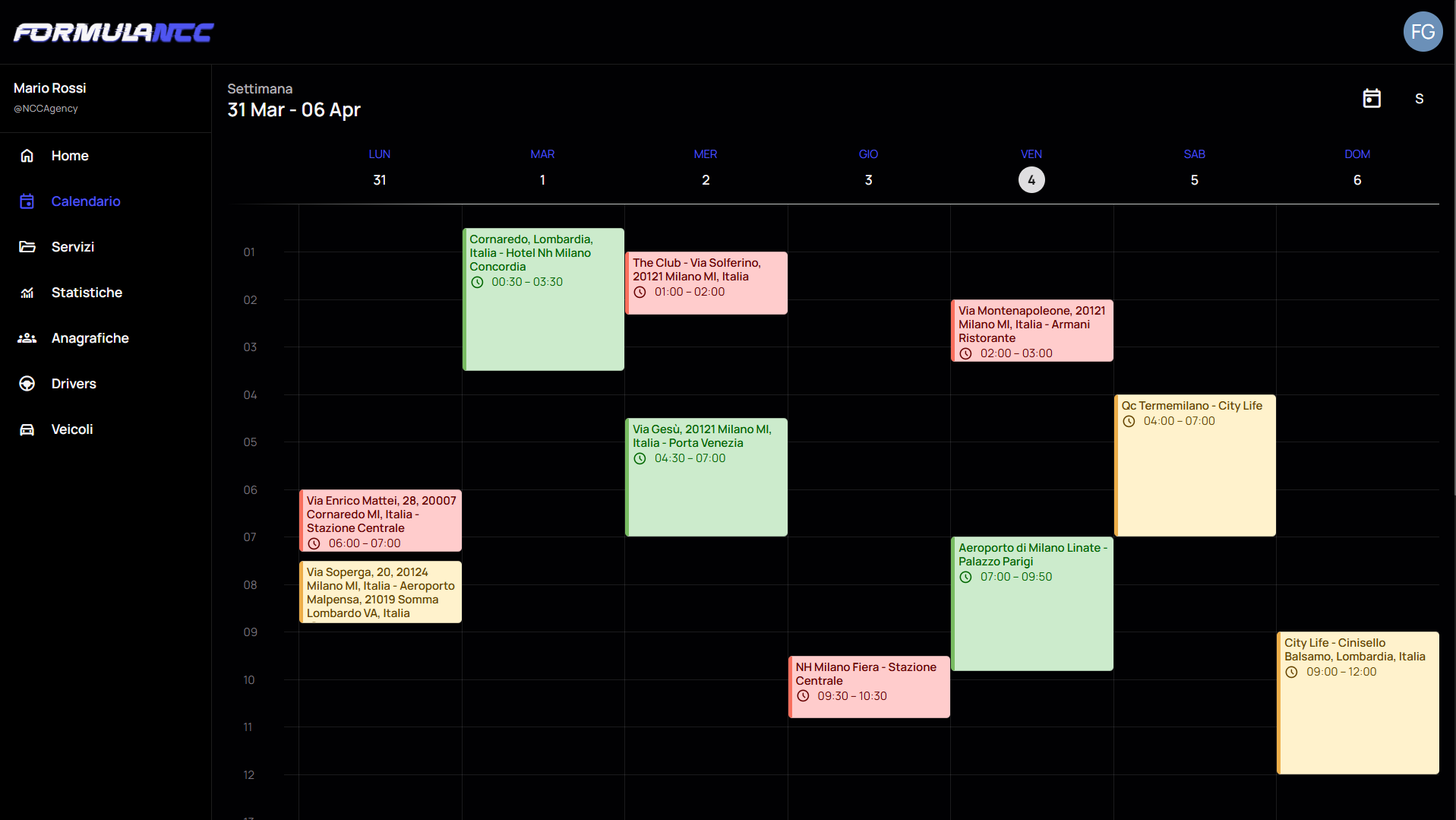 Calendario Formula NCC